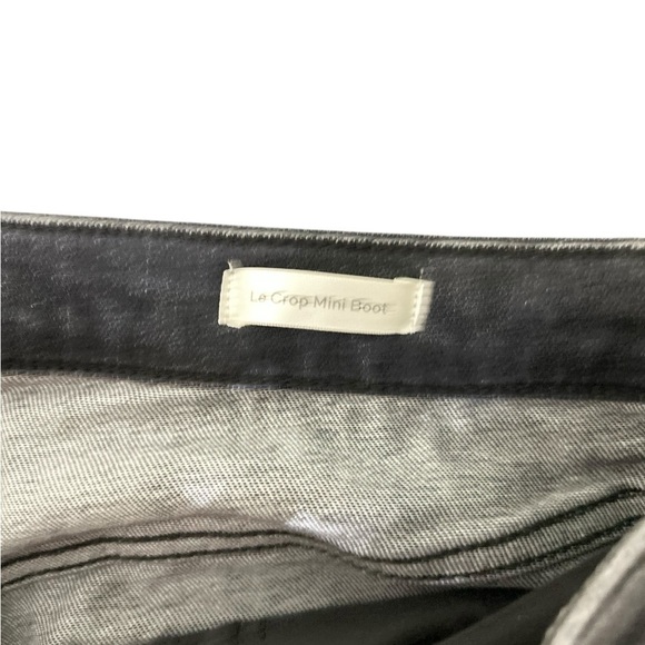 Frame premium Denim black blue Jeans Le Crop Mini Boot raw edge hem size 32 - Picture 8 of 9